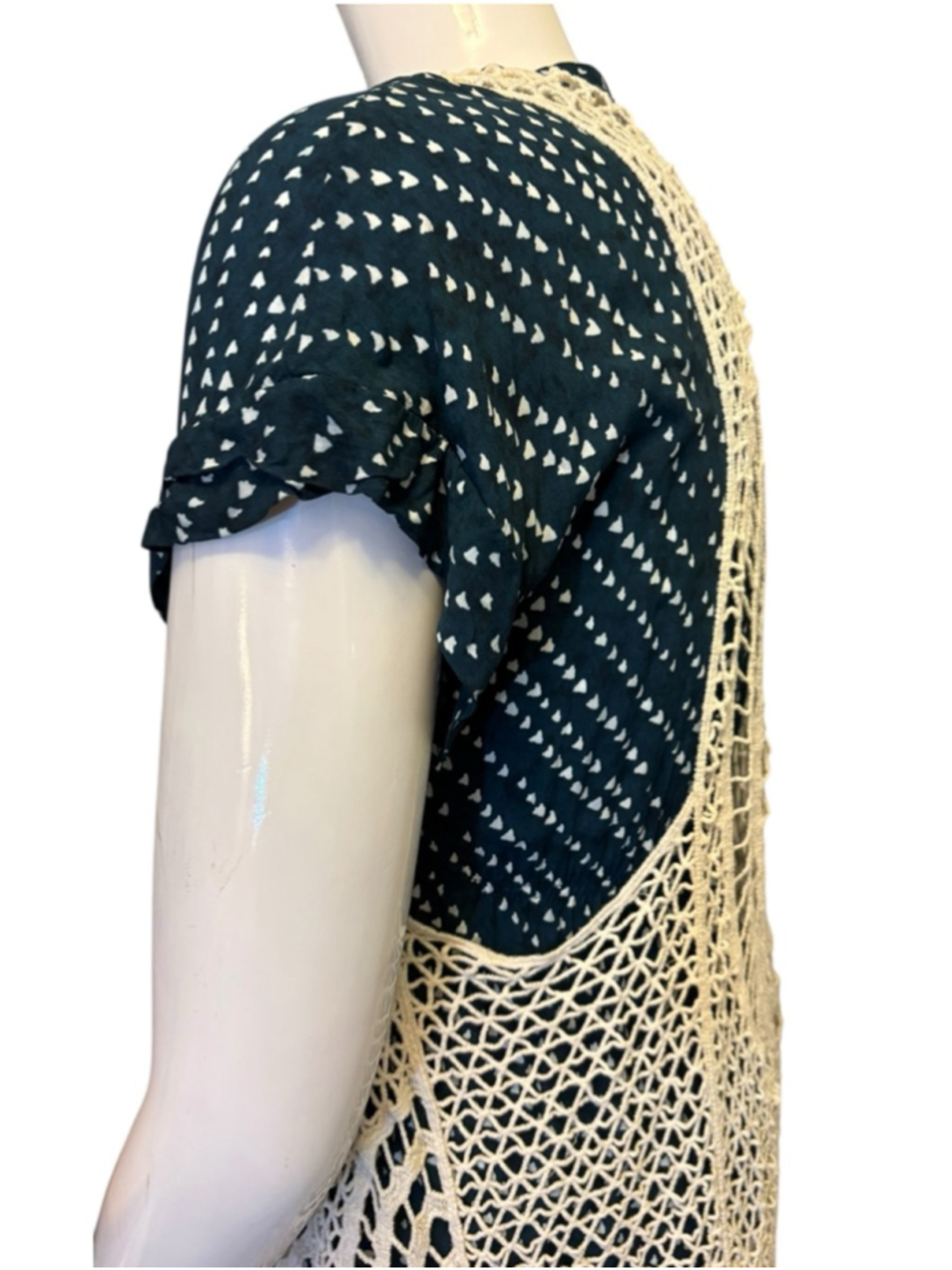 Boho Crochet Fringe Longline Vest, O/S, Festival Cover-up Duster - Picture 5 of 13